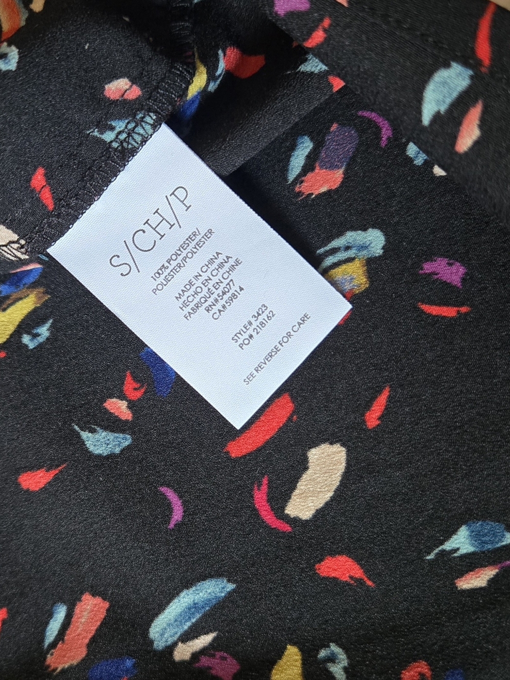 Anthropologie Cabi Black Multicolor Confetti Button-Down Blouse Shirt Small - Picture 8 of 13